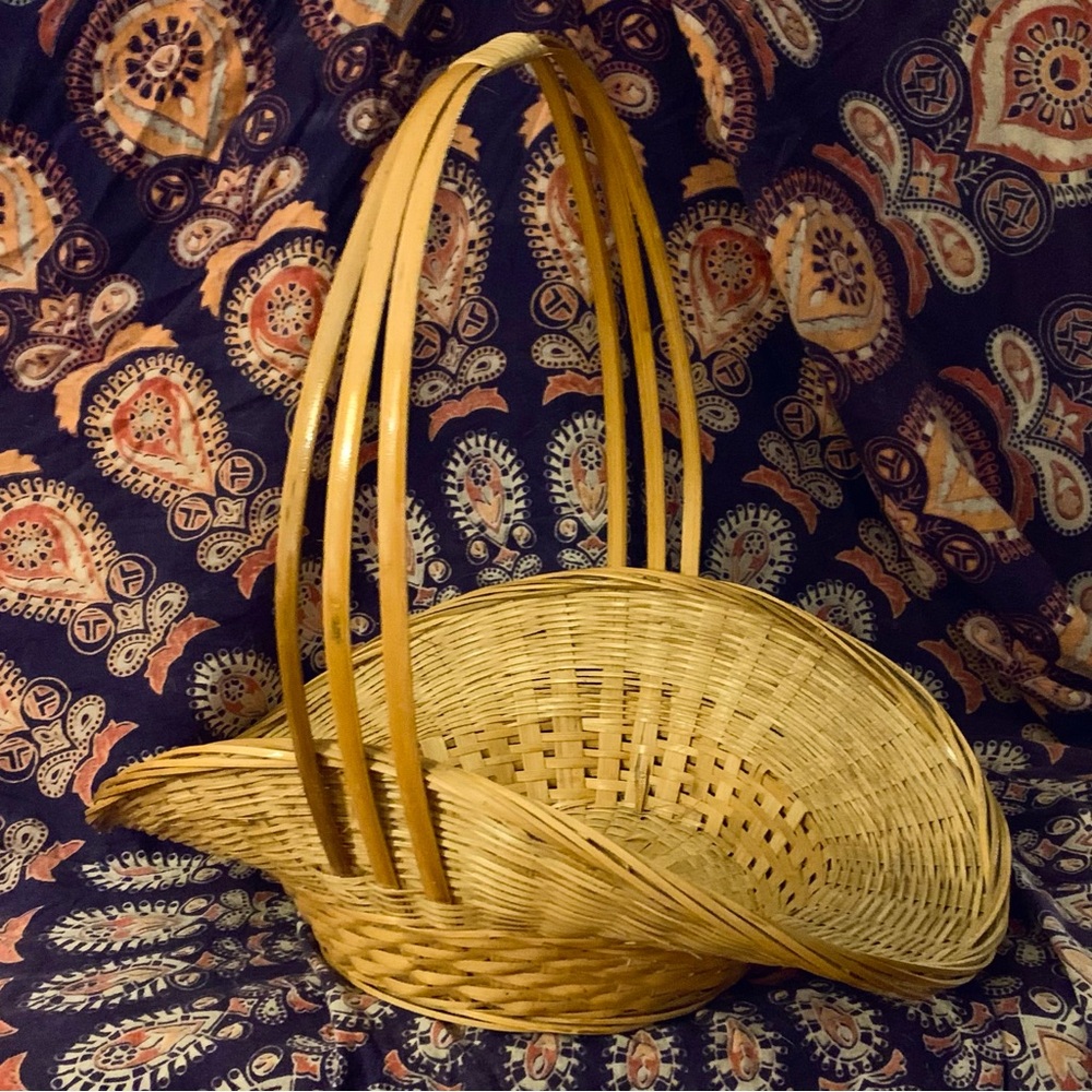 Vintage Hand Woven Wicker Basket